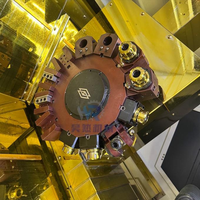 ডাবল স্পিন্ডেল স্ল্যান্ট বেড অটোমেটিক সিএনসি লেদ টিসিকে56ওয়াই উইথ সাব স্পিন্ডেল ড্রাইভ সিএনসি লেদ টার্নিং 5